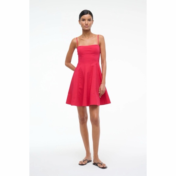 NWT STAUD Wylie Mini Dress - Cherry - Picture 2 of 10